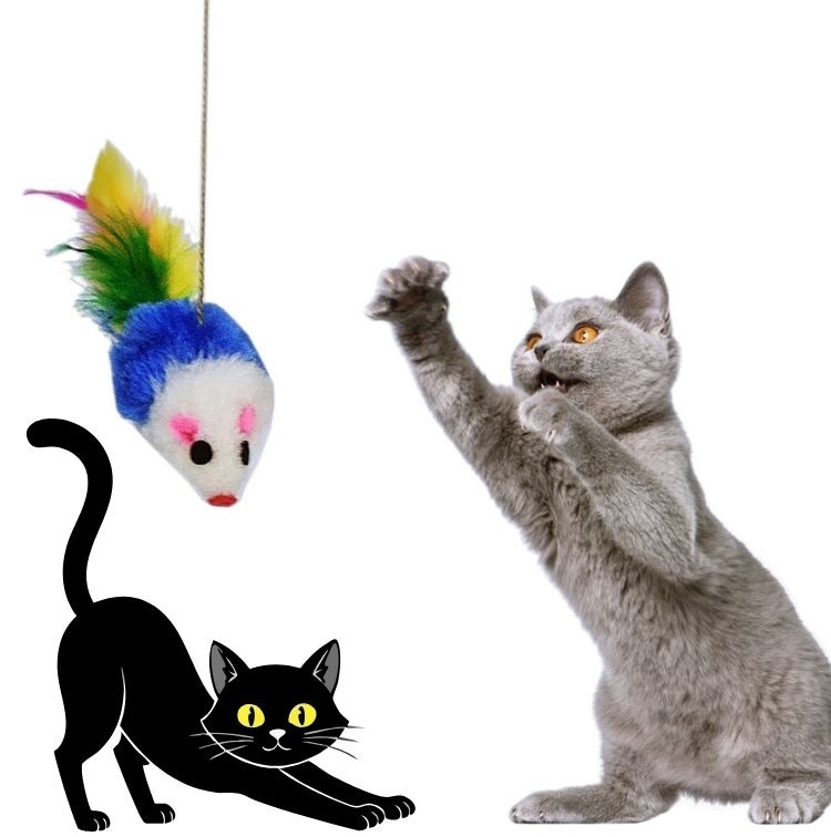 Zabawka - myszka na sznurku